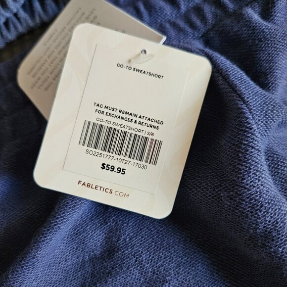 Fabletics Sweatshort / Bra Set- Blue Size S SHORTS NWT - Picture 3 of 8